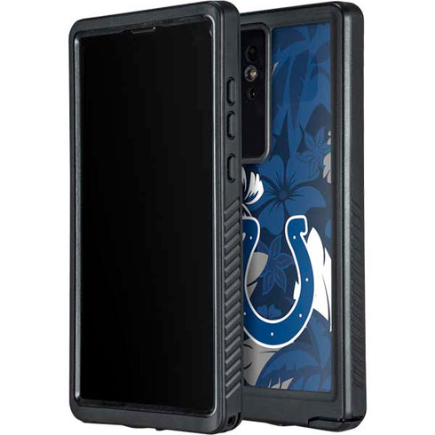 NFL Indianapolis Colts Tropical Print Galaxy S24 Ultra Waterproof Case