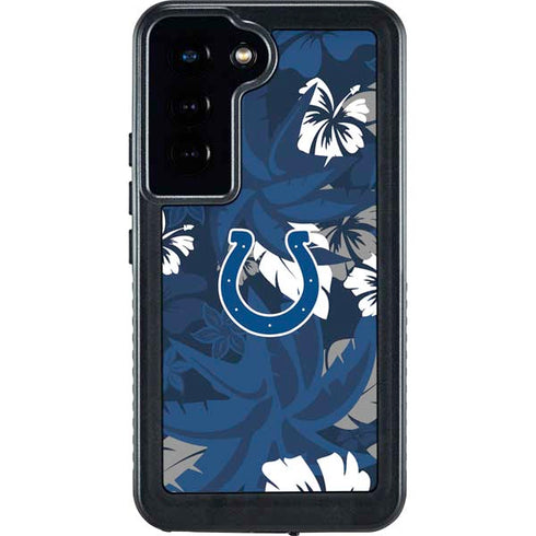 NFL Indianapolis Colts Tropical Print Galaxy S24 Waterproof Case