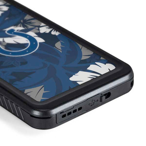 NFL Indianapolis Colts Tropical Print Galaxy S24 Waterproof Case