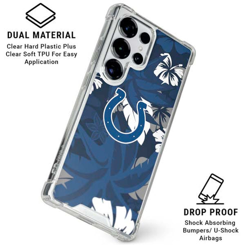 NFL Indianapolis Colts Tropical Print Galaxy S25 Ultra Clear Case