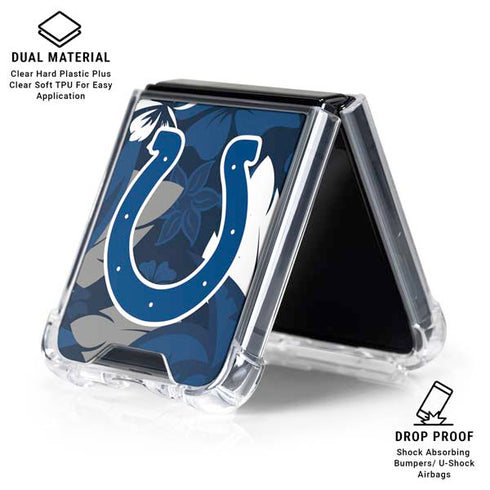 NFL Indianapolis Colts Tropical Print Galaxy Z Flip6 Clear Case