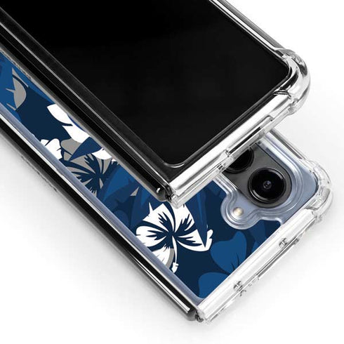 NFL Indianapolis Colts Tropical Print Galaxy Z Fold5 5G Clear Case