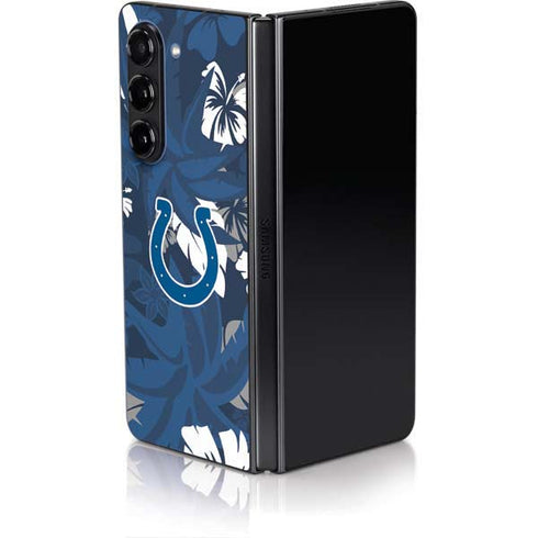 NFL Indianapolis Colts Tropical Print Galaxy Z Fold5 5G Skin