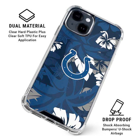 NFL Indianapolis Colts Tropical Print iPhone 15 Clear Case