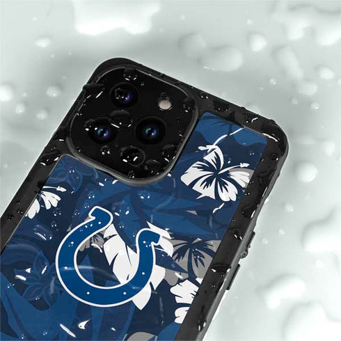 NFL Indianapolis Colts Tropical Print iPhone 15 Pro Waterproof Case