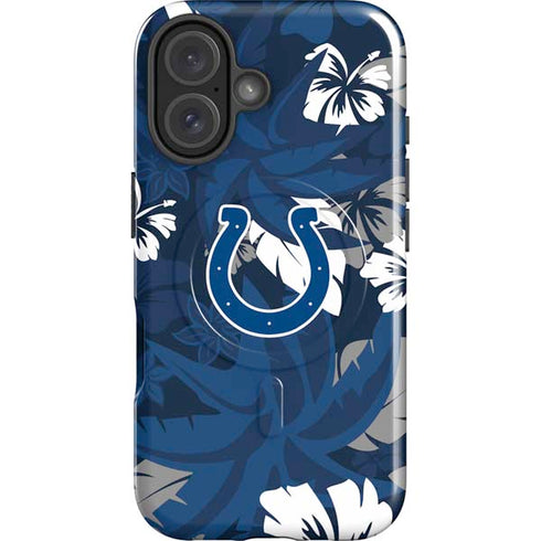 NFL Indianapolis Colts Tropical Print iPhone 16 Plus Magsafe Impact Case