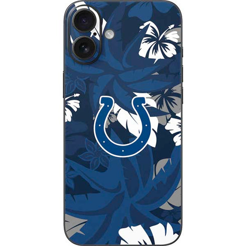 NFL Indianapolis Colts Tropical Print iPhone 16 Plus Skin