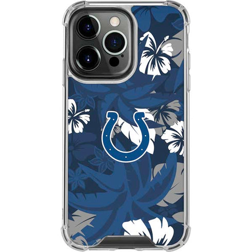NFL Indianapolis Colts Tropical Print iPhone 16 Pro Clear Case
