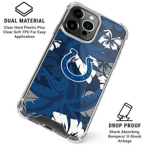 NFL Indianapolis Colts Tropical Print iPhone 16 Pro Max Clear Case