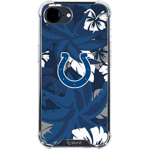 NFL Indianapolis Colts Tropical Print iPhone 16e Clear Case