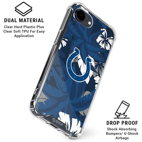 NFL Indianapolis Colts Tropical Print iPhone 16e Clear Case