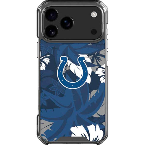 NFL Indianapolis Colts Tropical Print iPhone 18 Pro Max Clear Case
