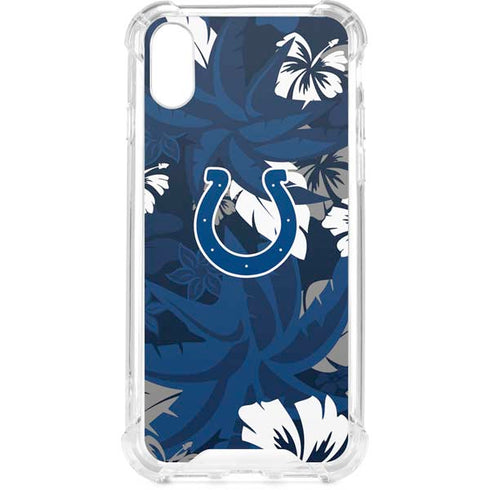 NFL Indianapolis Colts Tropical Print iPhone XS Clear Case