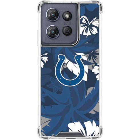 NFL Indianapolis Colts Tropical Print Moto G 5G (2025) Clear Case