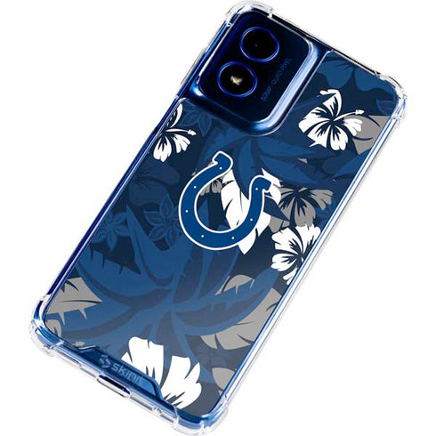 NFL Indianapolis Colts Tropical Print Moto G 5G (2024) Clear Case