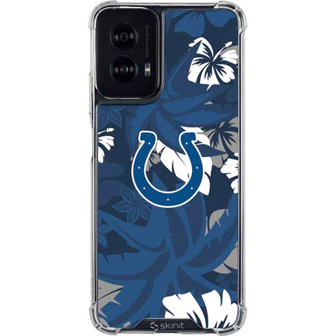 NFL Indianapolis Colts Tropical Print Moto G Power 5G (2024) Clear Case