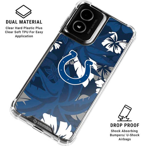 NFL Indianapolis Colts Tropical Print Moto G Power 5G (2024) Clear Case