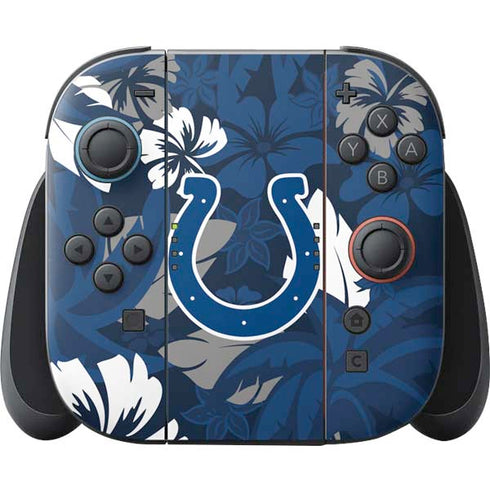 NFL Indianapolis Colts Tropical Print Nintendo Switch 2 (2025) Joy-Con Controller Skin