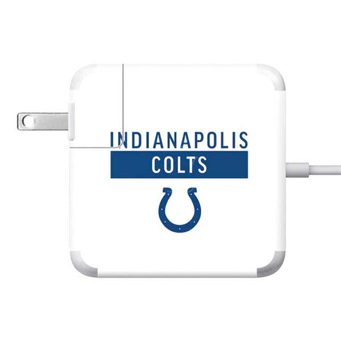 NFL Indianapolis Colts White Performance Series 85W Power Adapter (15 and 17 inch MacBook Pro Charger) Skin