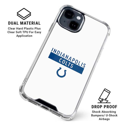NFL Indianapolis Colts White Performance Series iPhone 15 Clear Case
