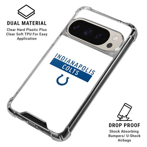 NFL Indianapolis Colts White Performance Series Pixel 9 Pro XL Clear Case