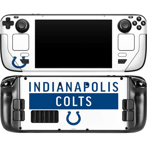 NFL Indianapolis Colts White Performance Series Steam Deck Handheld Gaming Computer OLED Skin