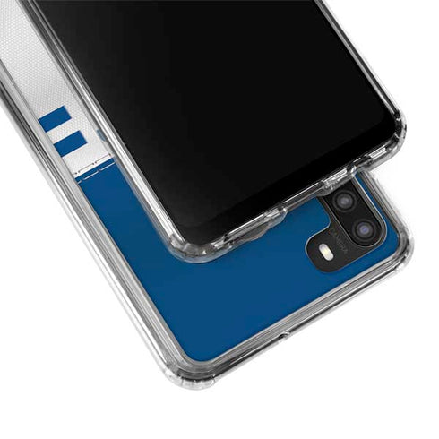 NFL Indianapolis Colts White Striped Galaxy A21 Clear Case