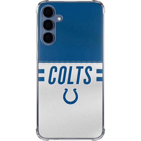 NFL Indianapolis Colts White Striped Galaxy A35 5G Clear Case