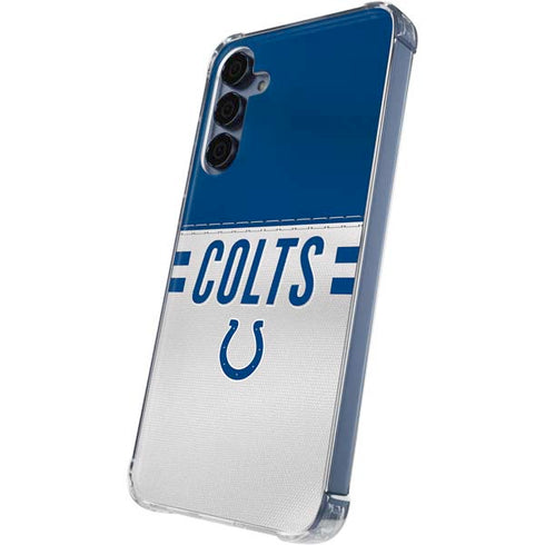 NFL Indianapolis Colts White Striped Galaxy A35 5G Clear Case