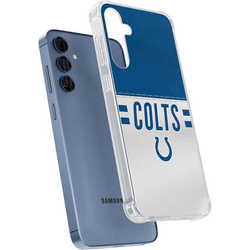 NFL Indianapolis Colts White Striped Galaxy A35 5G Clear Case