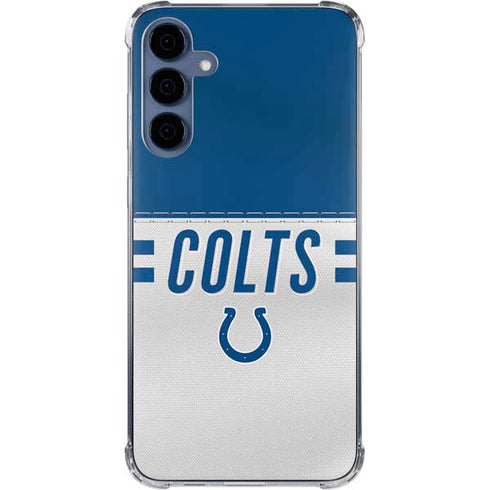 NFL Indianapolis Colts White Striped Galaxy A55 5G Clear Case