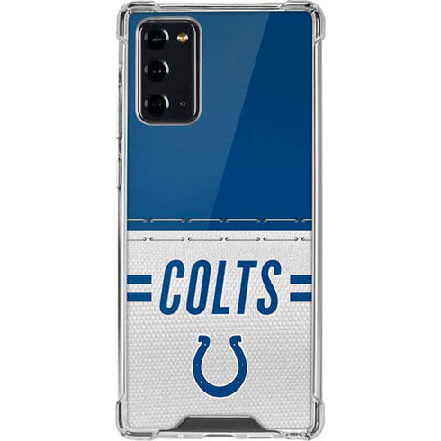NFL Indianapolis Colts White Striped Galaxy Note20 5G Clear Case