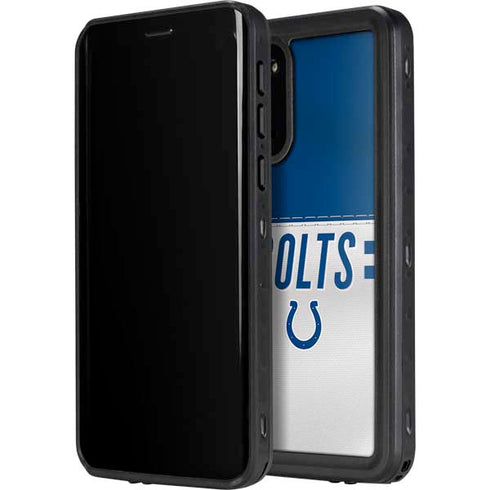 NFL Indianapolis Colts White Striped Galaxy S20 Plus Waterproof Case
