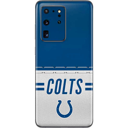 NFL Indianapolis Colts White Striped Galaxy S20 Ultra 5G Skin