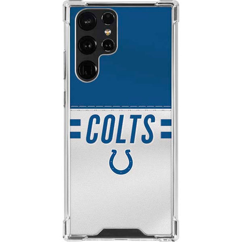 NFL Indianapolis Colts White Striped Galaxy S23 Ultra Clear Case
