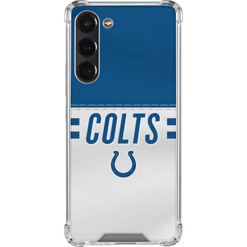NFL Indianapolis Colts White Striped Galaxy S24 FE Clear Case
