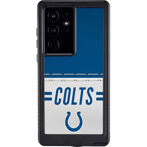 NFL Indianapolis Colts White Striped Galaxy S24 Ultra Waterproof Case
