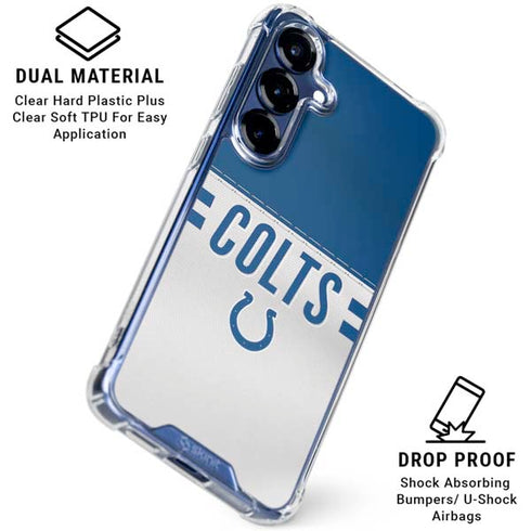 NFL Indianapolis Colts White Striped Galaxy S25 Plus Clear Case