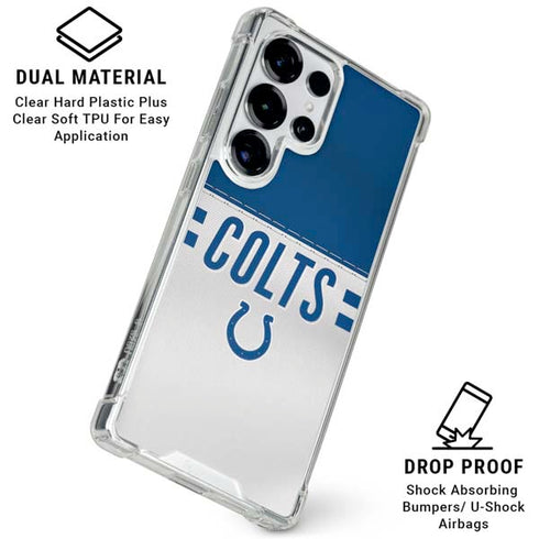 NFL Indianapolis Colts White Striped Galaxy S25 Ultra Clear Case