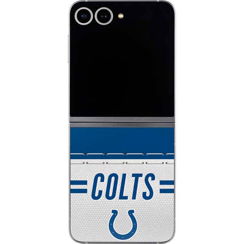 NFL Indianapolis Colts White Striped Galaxy Z Flip6 Skin
