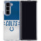 NFL Indianapolis Colts White Striped Galaxy Z Fold5 5G Clear Case