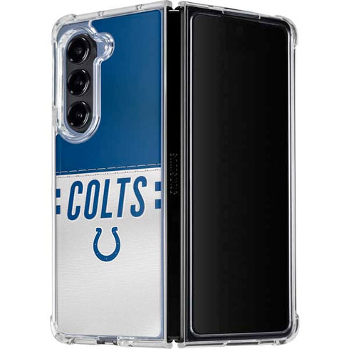 NFL Indianapolis Colts White Striped Galaxy Z Fold5 5G Clear Case