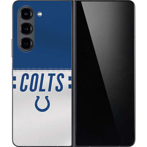NFL Indianapolis Colts White Striped Galaxy Z Fold5 5G Skin