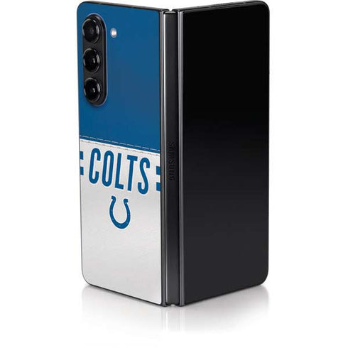 NFL Indianapolis Colts White Striped Galaxy Z Fold5 5G Skin