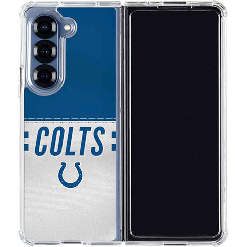 NFL Indianapolis Colts White Striped Galaxy Z Fold6 Clear Case