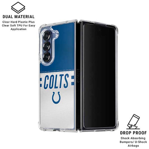 NFL Indianapolis Colts White Striped Galaxy Z Fold6 Clear Case