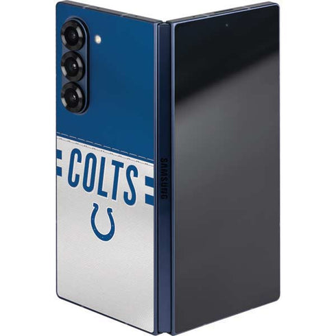 NFL Indianapolis Colts White Striped Galaxy Z Fold6 Skin