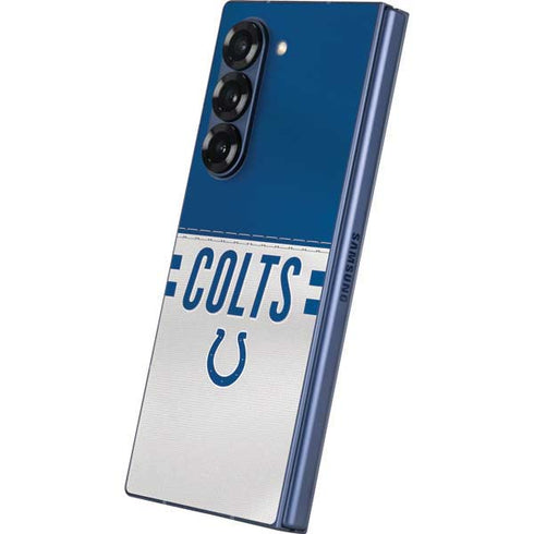 NFL Indianapolis Colts White Striped Galaxy Z Fold6 Skin