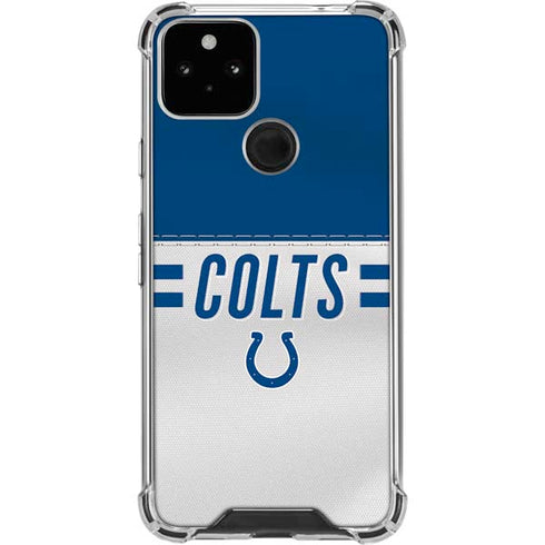NFL Indianapolis Colts White Striped Google Pixel 5 Clear Case