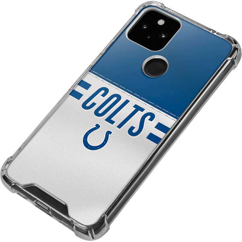 NFL Indianapolis Colts White Striped Google Pixel 5 Clear Case